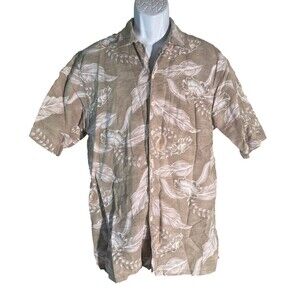 SUMMA Men's Short Sleeve Button Down Floral‎ Hawaiian Shirt Large